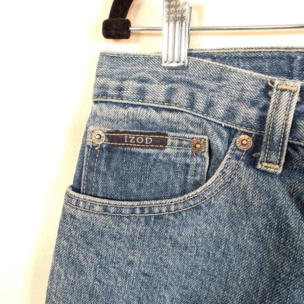 Vintage IZOD Jeans Men's 36x32 Light Wash Relaxed Fit Straight Leg Denim Classic